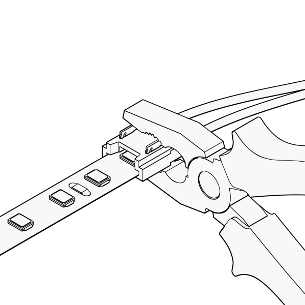 12355-3 Geniled Connector piercing 2pin (5mm) with wire Jack mother for connecting LED strip 8mm 1pc