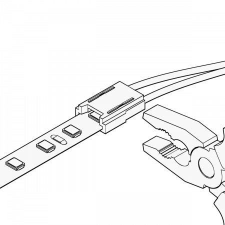 12359-4 Geniled Connector piercing 2pin (7mm) with wire Jack mother for connecting LEDs. ribbons 10mm 1pc